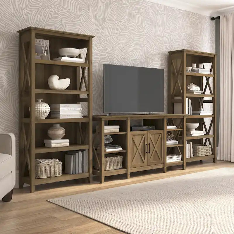 Großer TV-Ständer im Landhausstil mit 2 Bücherregalen
