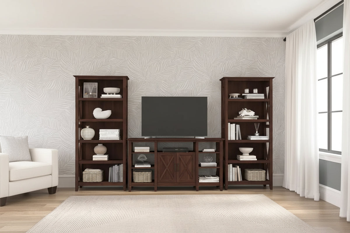 Großer TV-Ständer im Landhausstil mit 2 Bücherregalen