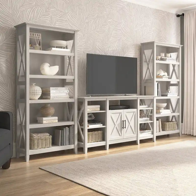 Großer TV-Ständer im Landhausstil mit 2 Bücherregalen