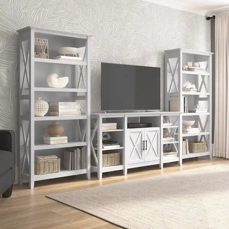 Großer TV-Ständer im Landhausstil mit 2 Bücherregalen