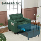 Futon-Sesselbett, umwandelbarer Sessel, 3-in-1, ausziehbarer Schlafzimmersessel für das Wohnzimmer