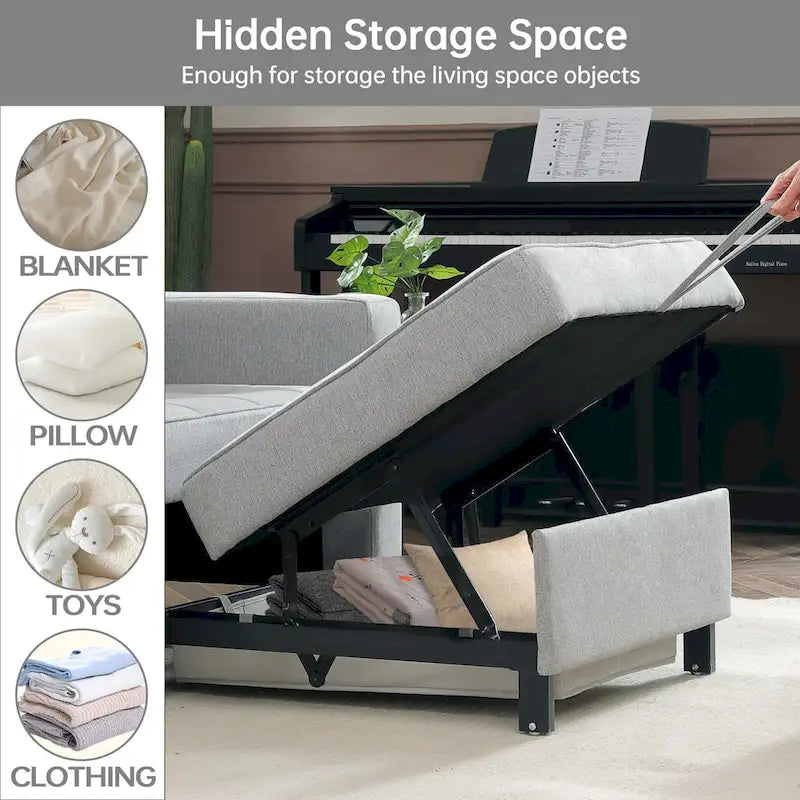 Futon-Sesselbett, umwandelbarer Sessel, 3-in-1, ausziehbarer Schlafzimmersessel für das Wohnzimmer