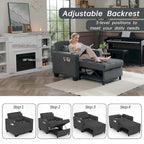 Futon-Sesselbett, umwandelbarer Sessel, 3-in-1, ausziehbarer Schlafzimmersessel für das Wohnzimmer