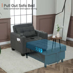 Futon-Sesselbett, umwandelbarer Sessel, 3-in-1, ausziehbarer Schlafzimmersessel für das Wohnzimmer