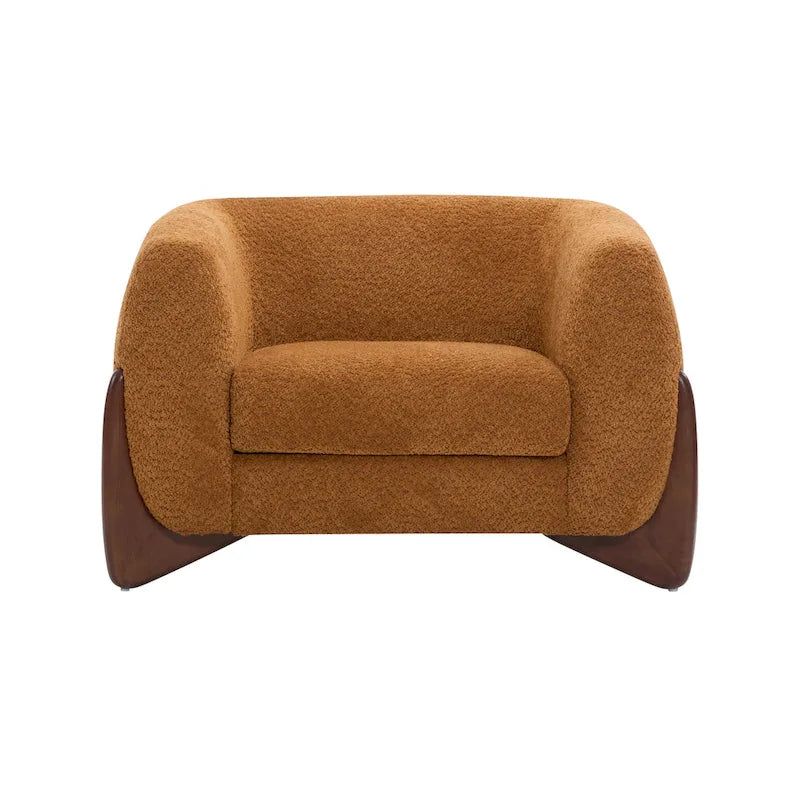 Moderner Clubsessel mit Bouclé-Bezug
