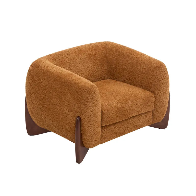Moderner Clubsessel mit Bouclé-Bezug