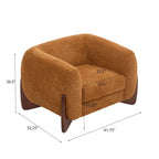 Moderner Clubsessel mit Bouclé-Bezug