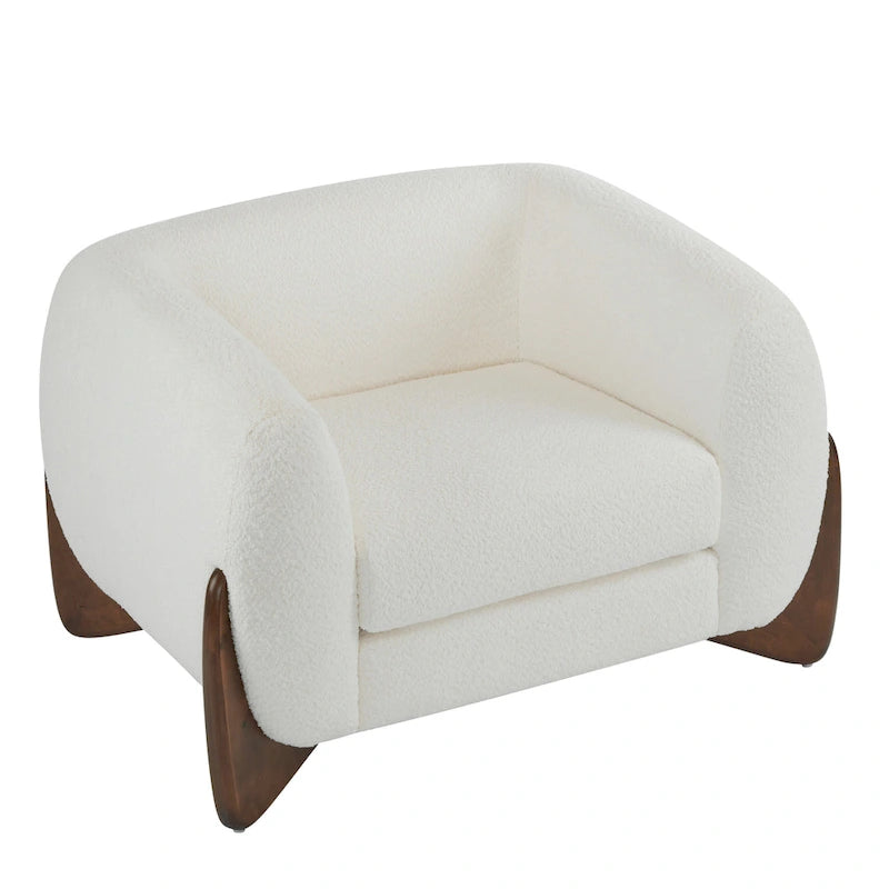 Moderner Clubsessel mit Bouclé-Bezug