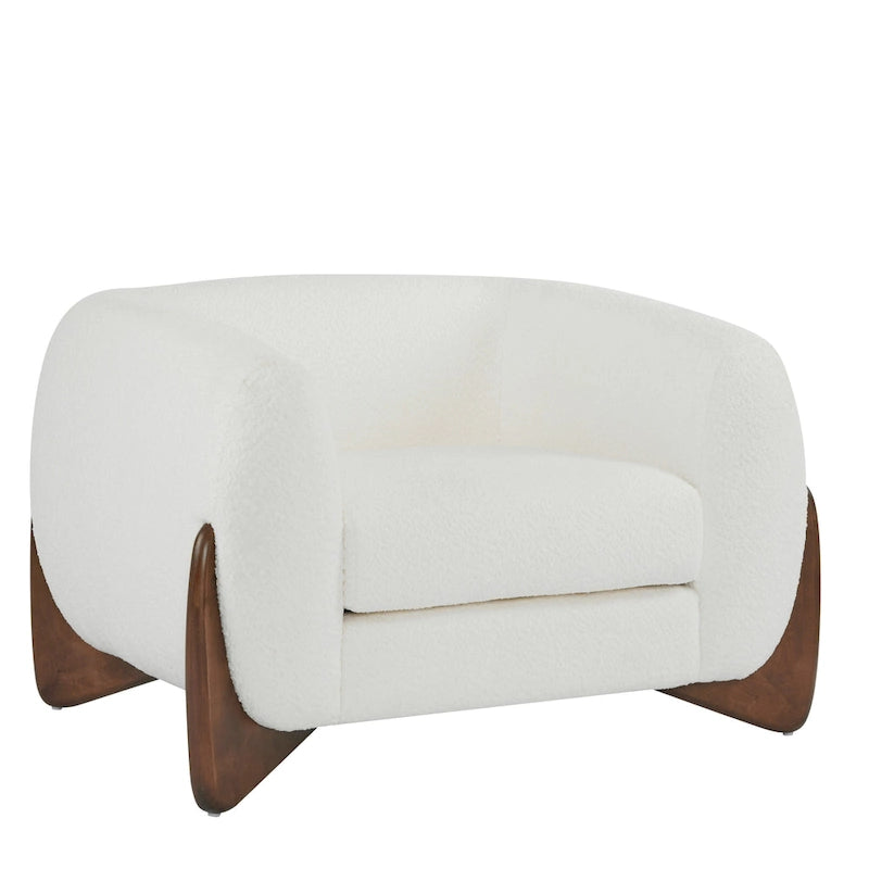 Moderner Clubsessel mit Bouclé-Bezug