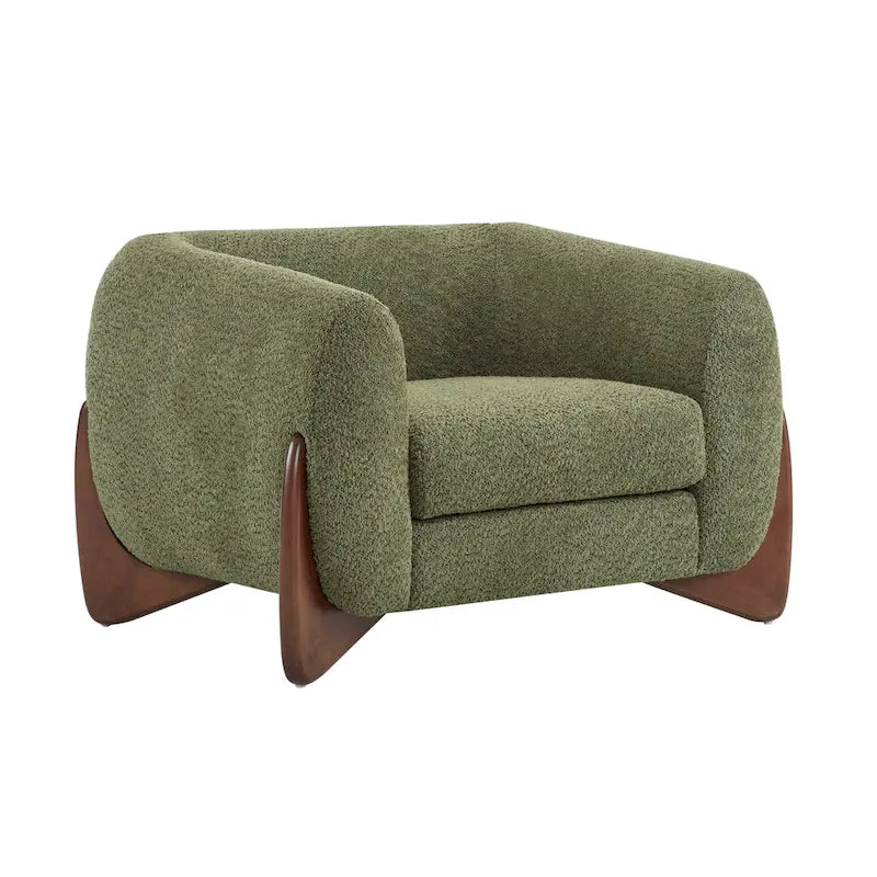 Moderner Clubsessel mit Bouclé-Bezug