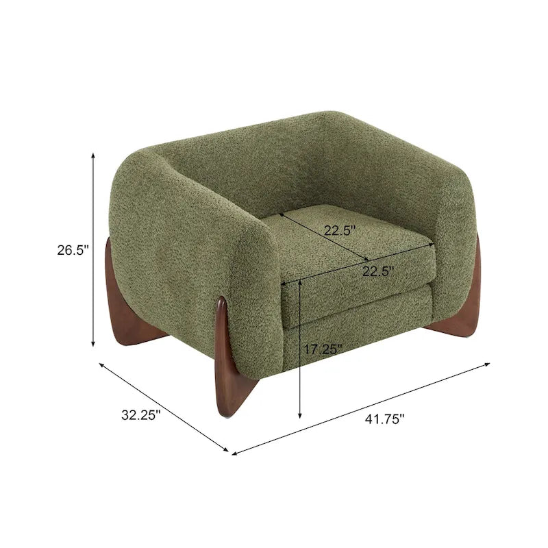 Moderner Clubsessel mit Bouclé-Bezug