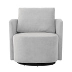 360°-Drehsessel, 29,9" Akzent-Fauteuil mit Armlehnen, gepolsterter drehbarer Sofasessel mit geschwungenem Design