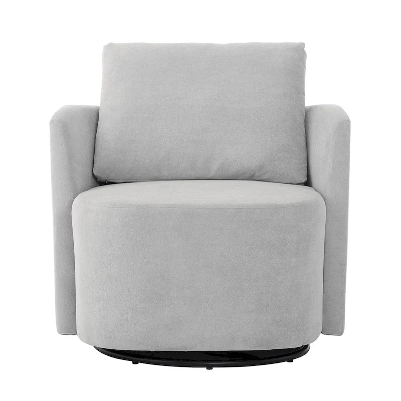 360°-Drehsessel, 29,9" Akzent-Fauteuil mit Armlehnen, gepolsterter drehbarer Sofasessel mit geschwungenem Design