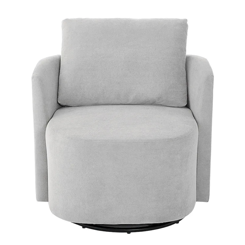 360°-Drehsessel, 29,9" Akzent-Fauteuil mit Armlehnen, gepolsterter drehbarer Sofasessel mit geschwungenem Design