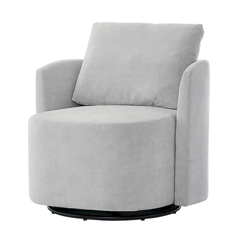 360°-Drehsessel, 29,9" Akzent-Fauteuil mit Armlehnen, gepolsterter drehbarer Sofasessel mit geschwungenem Design