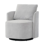 360°-Drehsessel, 29,9" Akzent-Fauteuil mit Armlehnen, gepolsterter drehbarer Sofasessel mit geschwungenem Design