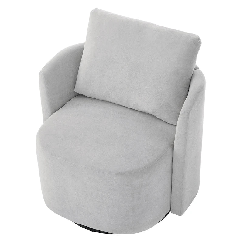 360°-Drehsessel, 29,9" Akzent-Fauteuil mit Armlehnen, gepolsterter drehbarer Sofasessel mit geschwungenem Design