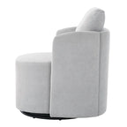 360°-Drehsessel, 29,9" Akzent-Fauteuil mit Armlehnen, gepolsterter drehbarer Sofasessel mit geschwungenem Design
