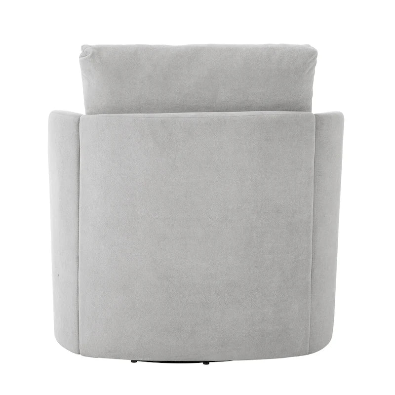 360°-Drehsessel, 29,9" Akzent-Fauteuil mit Armlehnen, gepolsterter drehbarer Sofasessel mit geschwungenem Design