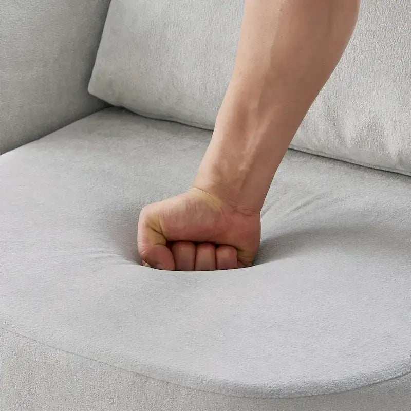 360°-Drehsessel, 29,9" Akzent-Fauteuil mit Armlehnen, gepolsterter drehbarer Sofasessel mit geschwungenem Design
