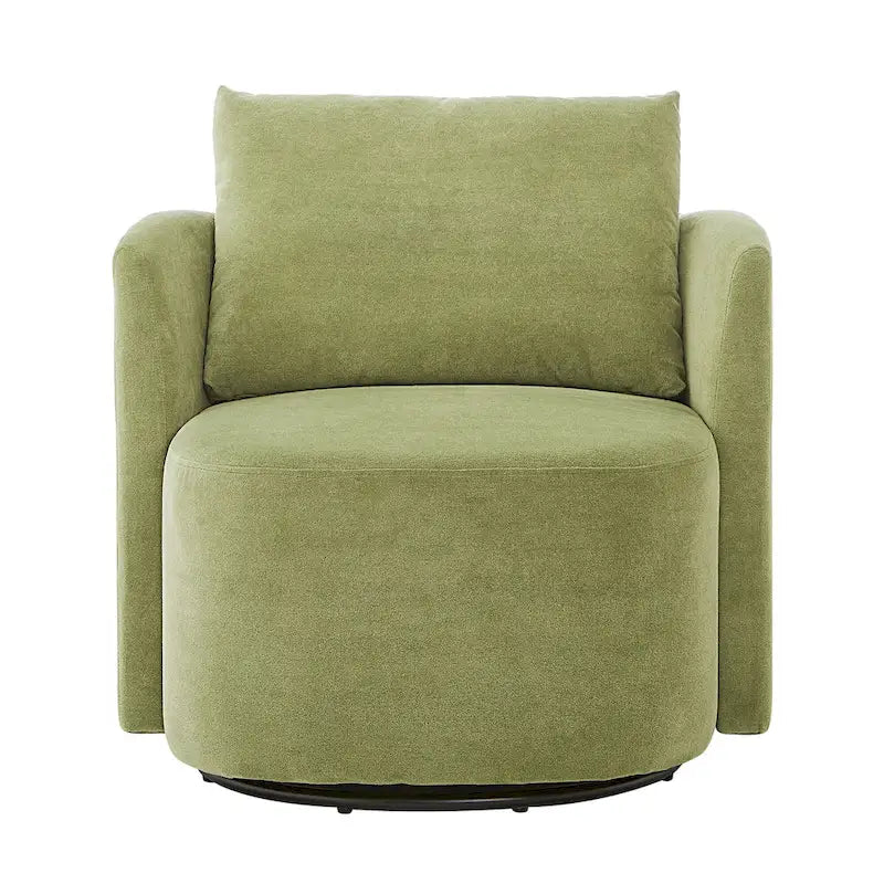 360°-Drehsessel, 29,9" Akzent-Fauteuil mit Armlehnen, gepolsterter drehbarer Sofasessel mit geschwungenem Design