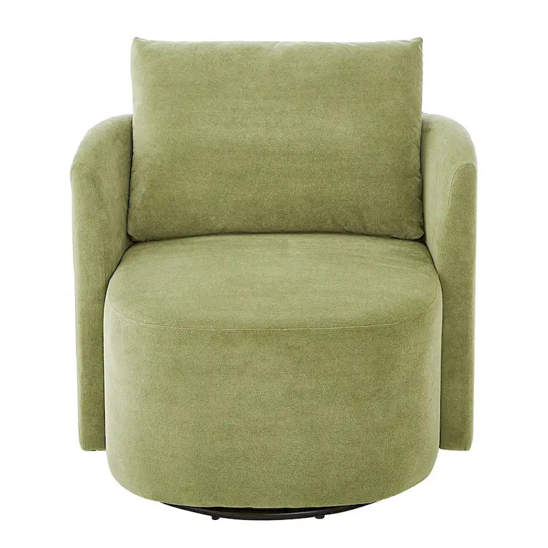 360°-Drehsessel, 29,9" Akzent-Fauteuil mit Armlehnen, gepolsterter drehbarer Sofasessel mit geschwungenem Design