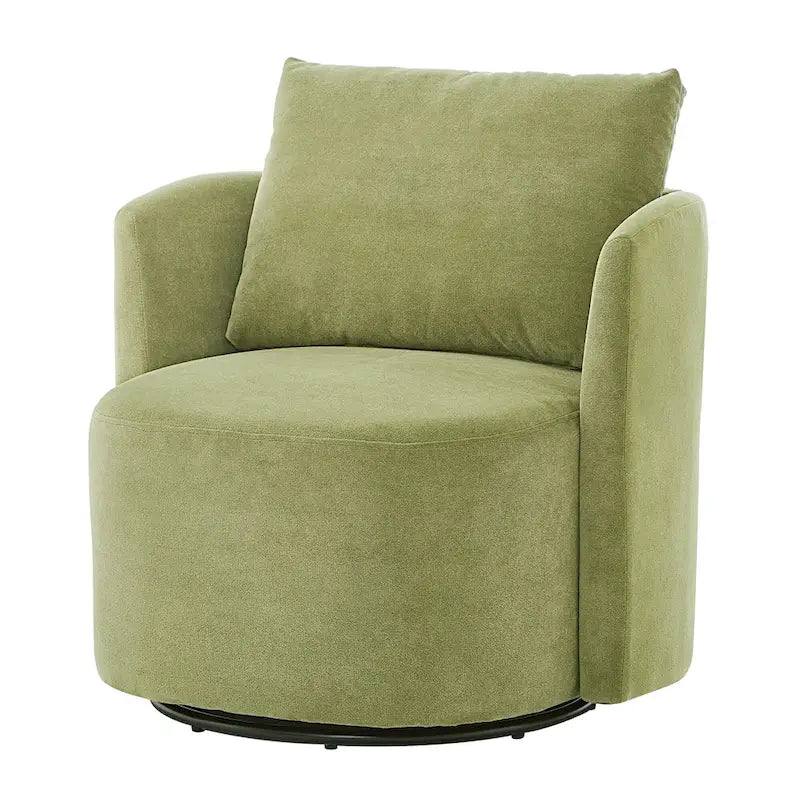 360°-Drehsessel, 29,9" Akzent-Fauteuil mit Armlehnen, gepolsterter drehbarer Sofasessel mit geschwungenem Design