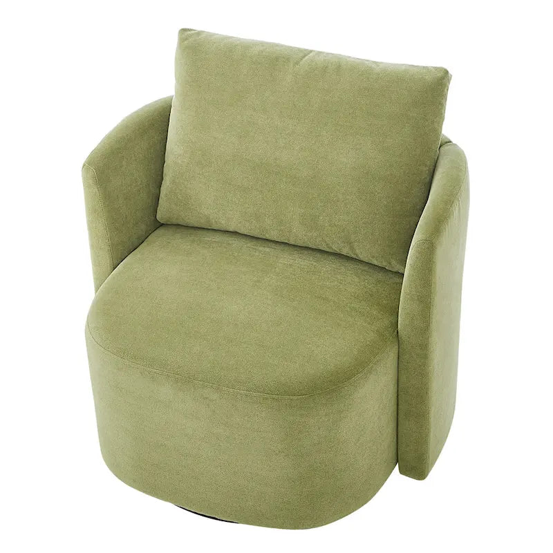 360°-Drehsessel, 29,9" Akzent-Fauteuil mit Armlehnen, gepolsterter drehbarer Sofasessel mit geschwungenem Design