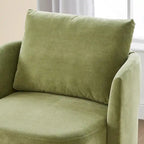 360°-Drehsessel, 29,9" Akzent-Fauteuil mit Armlehnen, gepolsterter drehbarer Sofasessel mit geschwungenem Design