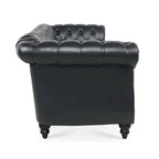Kunstleder Chesterfield Dreisitzer-Sofa mit gerollten Armlehnen