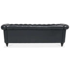 Kunstleder Chesterfield Dreisitzer-Sofa mit gerollten Armlehnen