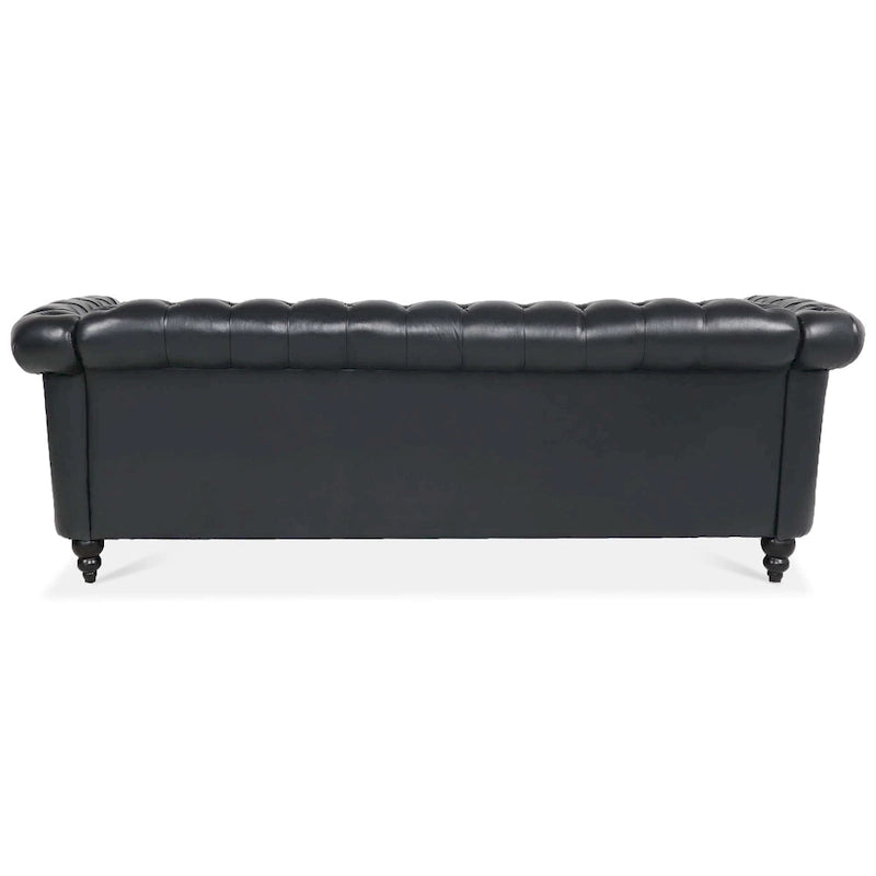 Kunstleder Chesterfield Dreisitzer-Sofa mit gerollten Armlehnen