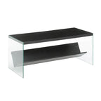 Couchtisch aus Glas mit Ablage