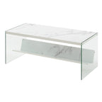 Couchtisch aus Glas mit Ablage