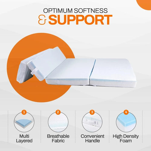 4-fach klappbares Schlafsofa mit 1 Gel-Memory-Schaum