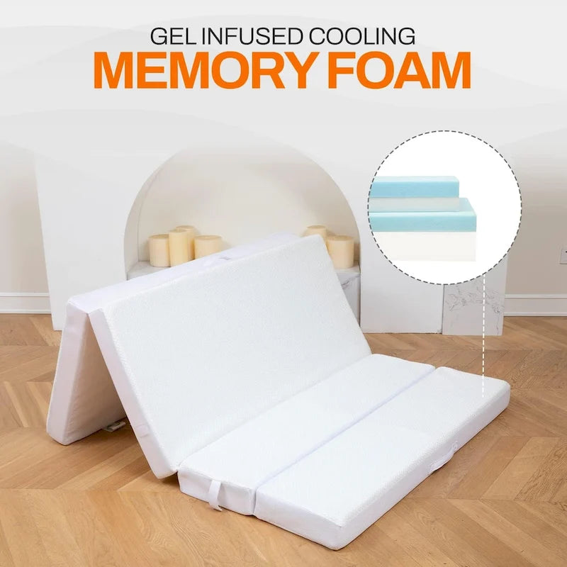 4-fach klappbares Schlafsofa mit 1 Gel-Memory-Schaum