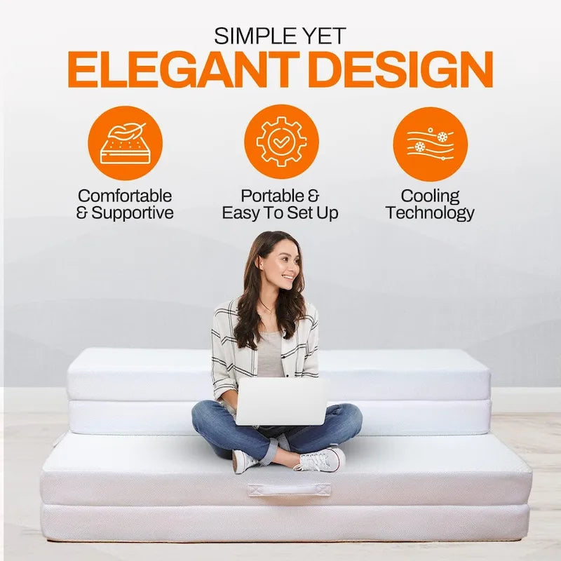 4-fach klappbares Schlafsofa mit 1 Gel-Memory-Schaum