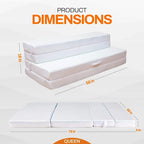 4-fach klappbares Schlafsofa mit 1 Gel-Memory-Schaum