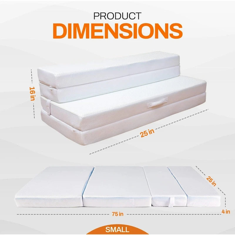 4-fach klappbares Schlafsofa mit 1 Gel-Memory-Schaum