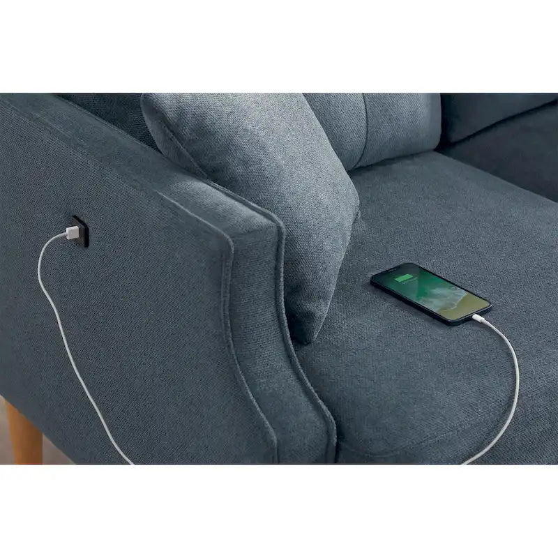 Zweisitzer-Sofa mit wasserdichtem Stoff, USB-Ladefunktion