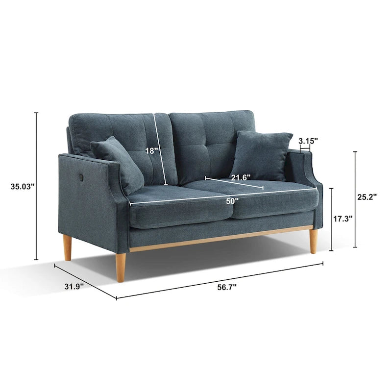 Zweisitzer-Sofa mit wasserdichtem Stoff, USB-Ladefunktion
