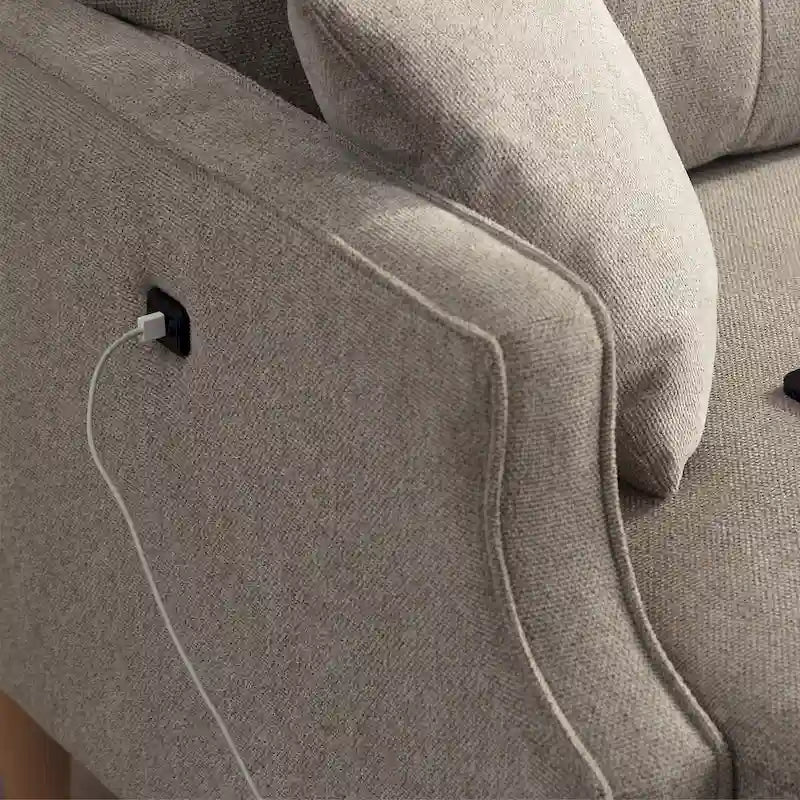 Zweisitzer-Sofa mit wasserdichtem Stoff, USB-Ladefunktion