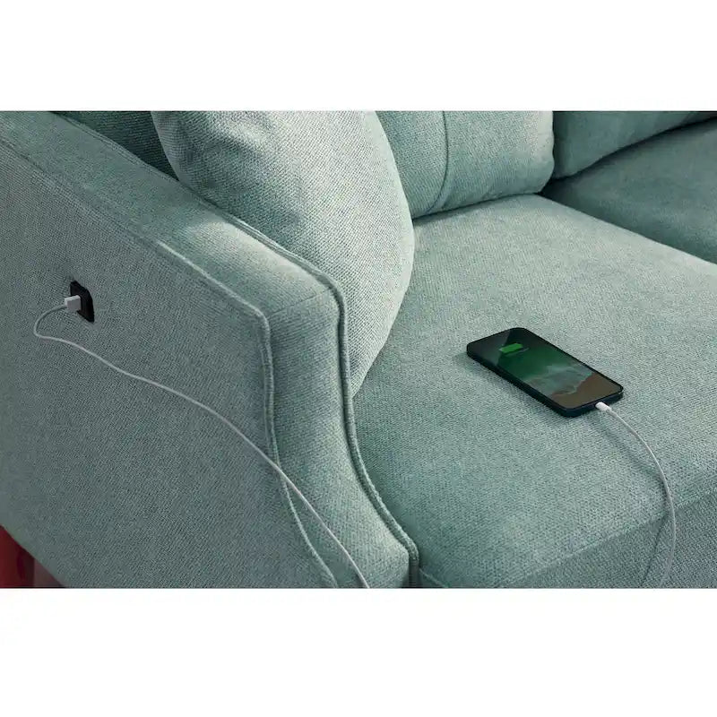 Zweisitzer-Sofa mit wasserdichtem Stoff, USB-Ladefunktion
