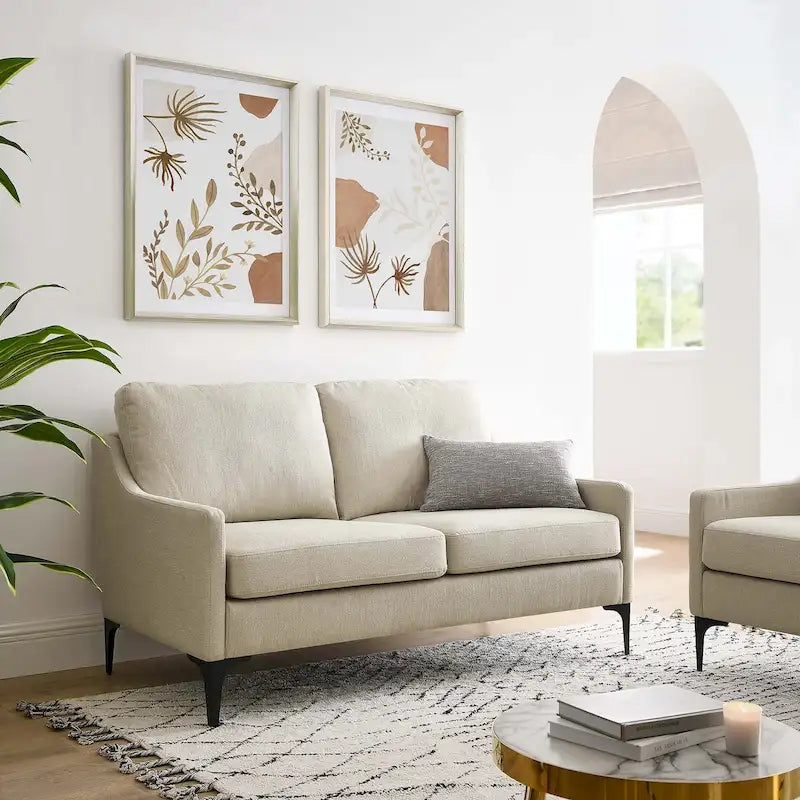 Gepolstertes Stoff-Loveseat
