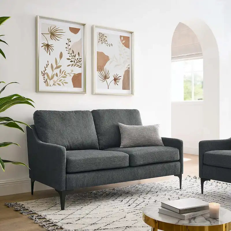 Gepolstertes Stoff-Loveseat