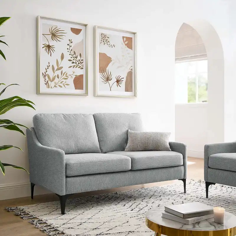 Gepolstertes Stoff-Loveseat