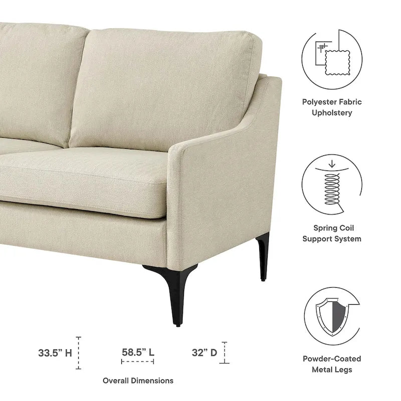 Gepolstertes Stoff-Loveseat