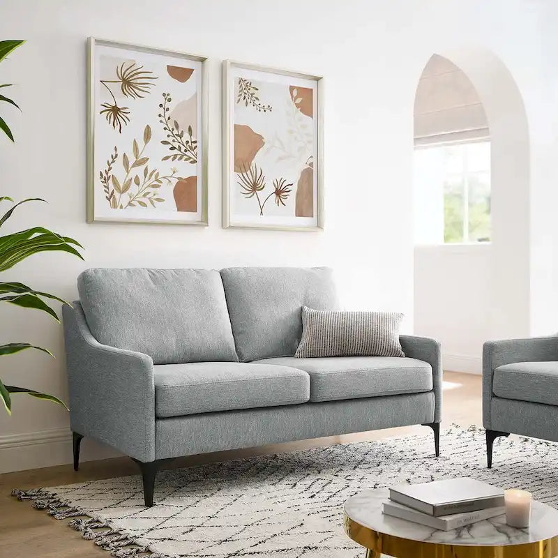 Gepolstertes Stoff-Loveseat