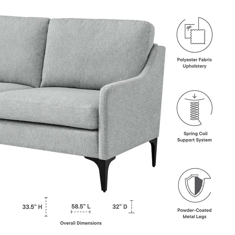 Gepolstertes Stoff-Loveseat