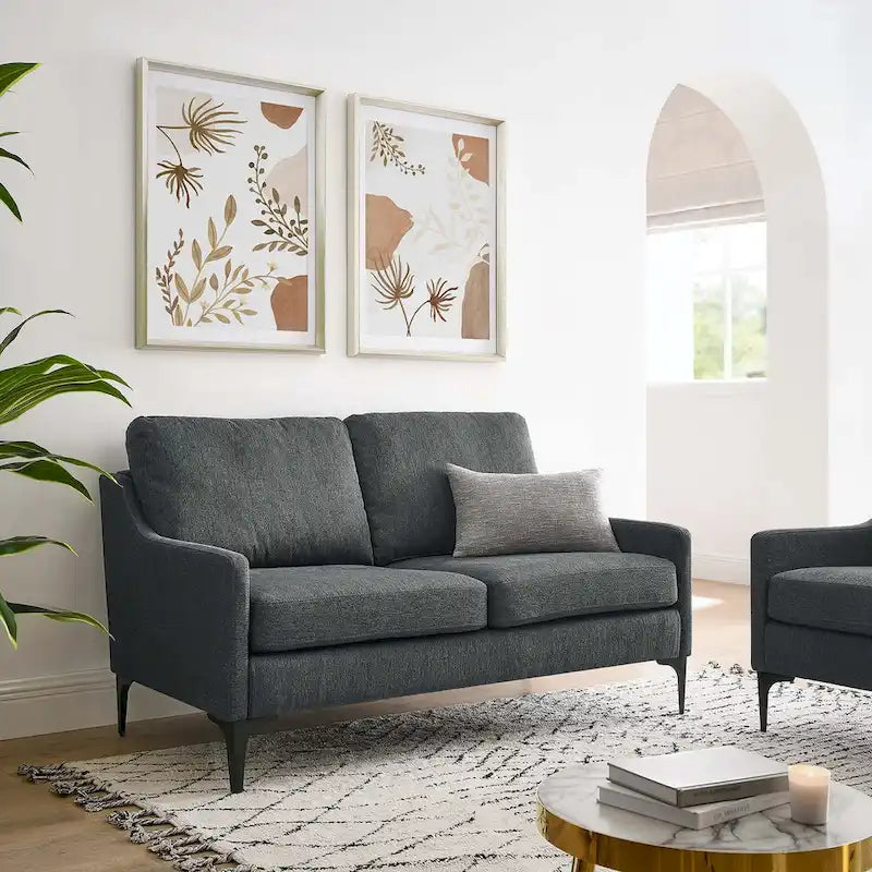 Gepolstertes Stoff-Loveseat